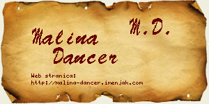 Malina Dancer vizit kartica